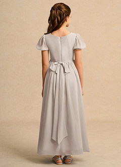 Azazie Joss Flower Girl Dresses Frost A-Line with Sleeves Chiffon Dress image10