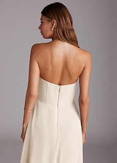Azazie Wren Bridesmaid Dresses White Alabaster A-Line Side Slit Chiffon Convertible Dress image8