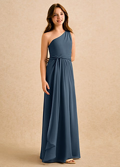 Azazie Tilda Girls Formal Blomsterpigekjoler Skede Én skulder Chiffon Gulv-længde Kjole image1