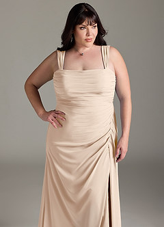 Azazie Jesaphine Bridesmaid Dresses White Alabaster Sheath Bow Chiffon Dress image13