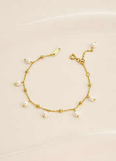 front Pearl Bead Chain Bracelet