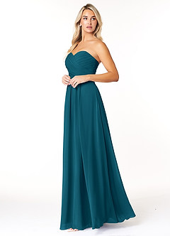 Azazie Yazmin Brautjungfernkleider Wandelbar A-Linie Herzausschnitt Chiffon Kleid Tintenblau image3