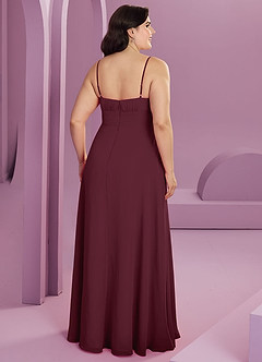 Barbie ♥ Azazie Jurken voor bruidsmeisjes Jurk van Chiffon met A-Lijn met Zakken Cabernet image2