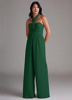 Azazie Lamara Brudtärnklänningar Jumpsuit av i Chiffong Av axeln Konvertibel image8