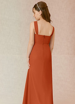 Azazie Denice Junior Burnt Orange A-Line Chiffon Dress image7