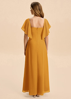 Azazie Selena Junior Butterscotch A-Line Ruched Chiffon Dress image2