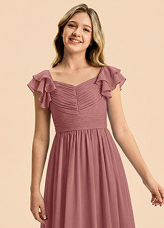 Azazie Anaya Junior Desert Rose A-Line Sweetheart Neckline Chiffon Dress image6