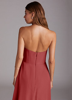Azazie Wren Bridesmaid Dresses Rust A-Line Strapless Chiffon Dress image8