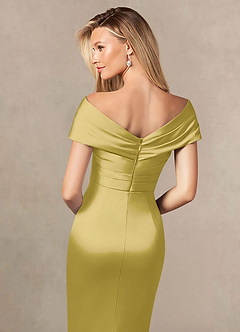 Azazie Ludlow Mother of the Bride Dresses Canary Mermaid Pleated Stretch Satin Dress image5