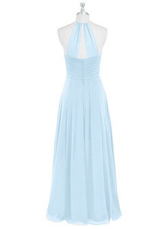 Azazie Ginger Bridesmaid Dresses Sky Blue A-Line Halter Pleated Chiffon Dress image7