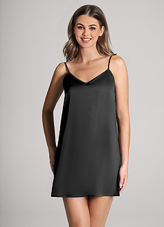 front Abito sottoveste classico in raso con colori coordinati