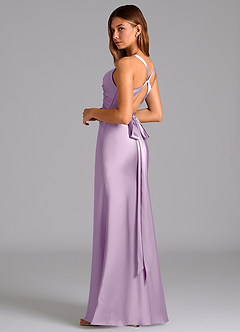 Azazie Hati Bridesmaid Dresses Frosted Lilac Mermaid Stretch Satin Dress image6