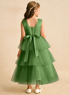 Azazie Marshmallow Flower Girl Dresses Basil Ball-Gown Bow Tulle Dress image2