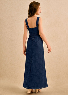Azazie Brookie Girls Formal Venta final Vestido de Dusty Rose de Devorado Floral de Corte en A con Sin mangas image2