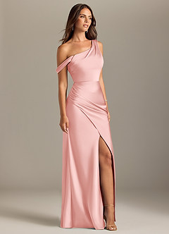 Azazie Madelyn Brudepigekjoler Havfrue En skulder Stræk satin Gulv-længde Kjole image4