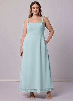 Barbie ♥ Azazie Bridesmaid Dresses Mist A-Line Pleated Chiffon Dress image9