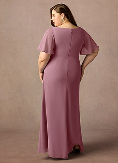 Azazie Rain Mother of the Bride Dresses Vintage Mauve Sheath Beaded Chiffon Dress image7