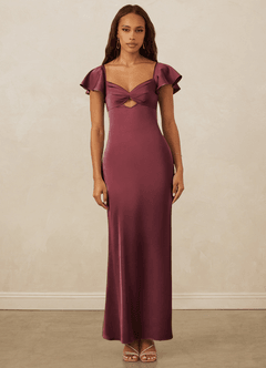 Christian Siriano Bridal for Azazie 1005 Brautjungfernkleider Etui Herzausschnitt Stretch-Satin Kleid Merlot image1