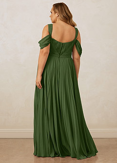 Christian Siriano Bridal for Azazie 1013 Bridesmaid Dresses Olive A-Line Off the Shoulder Chiffon Dress image12