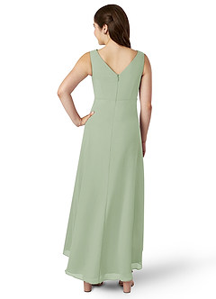 Azazie Odelia A-Line Pleated Chiffon Asymmetrical Junior Bridesmaid Dress image2