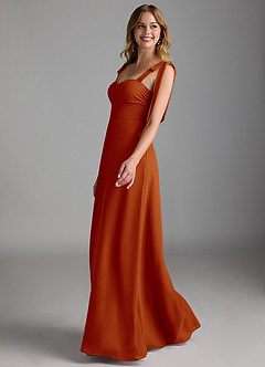 Azazie Lizet Bridesmaid Dresses Paprika A-Line Sweetheart Neckline Chiffon Dress image4