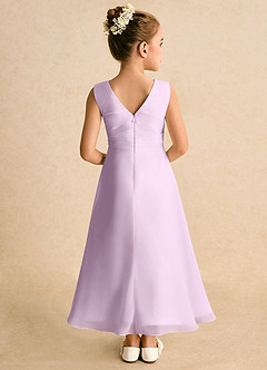 Azazie Edelweiss Blumenmädchenkleider A-Linie Plissee Chiffon Kleid Frostiges Flieder image6