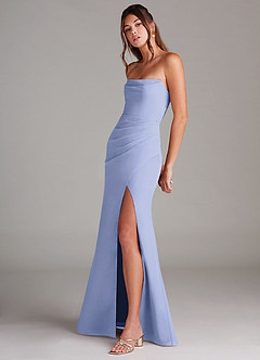 Azazie Leonis Bridesmaid Dresses Lavender Sheath Strapless Chiffon Convertible Dress image3