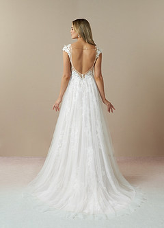 Azazie Moonstone Wedding Dresses Diamond White A-Line Sweetheart Sequins Tulle Dress image2