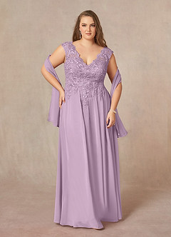 Azazie Amethyst Mother of the Bride Dresses Wisteria A-Line V-Neck Sequins Chiffon Dress image9