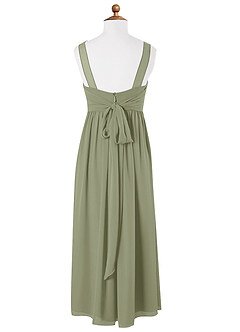 Azazie Kora Junior A-Linie Plissee Chiffon Kleid Pistazie image6