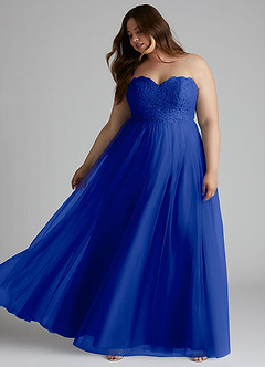 Azazie Roni Bridesmaid Dresses Royal Blue A-Line Sweetheart Neckline Tulle Convertible Dress image9