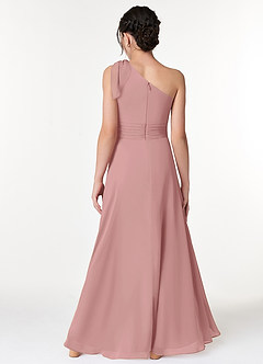 Azazie Cleo Junior Dusty Rose A-Line Pleated Chiffon Dress image2