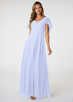 Azazie Jamie Brautjungfernkleider A-Linie Chiffon Kleid Lavendel image1