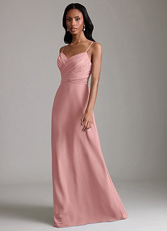 Azazie Kali Bridesmaid Dresses Dusty Rose A-Line Pleated Chiffon Dress image6