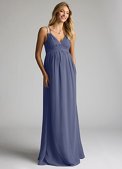 Azazie Emree Maternity Bridesmaid Dresses A-Line Chiffon Floor-Length Dress image3