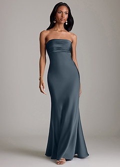 Azazie Saylor Brudtärnklänningar Klä av Sjöjungfru i Stretch Satin Axelbandslös Skymning image2