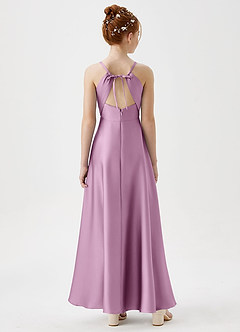 Azazie Avelina Junior Robe Trapèze en Satin extensible Plissée Glycine image6