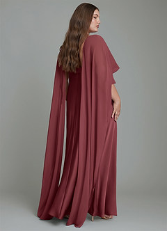 Azazie Stefania Brautjungfernkleider A-Linie Stretch-Satin Kleid Merlot image8