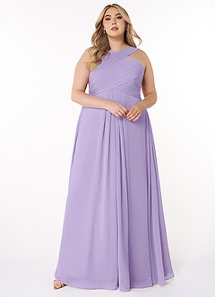Azazie Kaleigh Abiti da Damigella Abito A-Line in Chiffon Plissettato Lilla image7