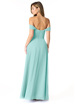 Azazie Kaitlynn Finale sale Converteerbaar Jurk van Chiffon met rijk Ruches Eucalyptus image2