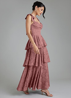 Azazie Jude Bridesmaid Dresses Dusty Rose A-Line Sweetheart Neckline Floral Burnout Dress image8