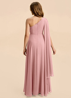 Azazie Averie Junior Dusty Rose A-Line Pleated Chiffon Dress image3