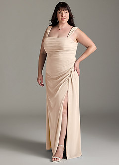 Azazie Jesaphine Bridesmaid Dresses White Alabaster Sheath Bow Chiffon Dress image11