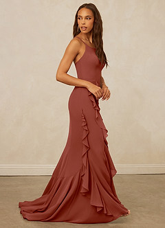 Christian Siriano Bridal for Azazie 1006 Bridesmaid Dresses Auburn Mermaid Ruched Chiffon Dress image5