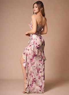 Robe Longue Mauve Floral Isolde image2