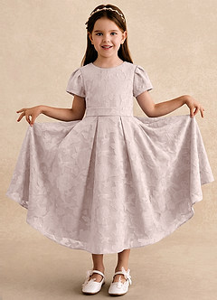 Azazie Princes Flower Girl Klänningar Klänning A-linje i Blommig Utbrändhet Plisserad image3