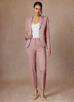front Whitney Dusty Rose Structured Stretch Blazer