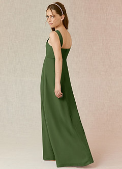 Azazie Denice Junior Olive A-Line Chiffon Dress image2