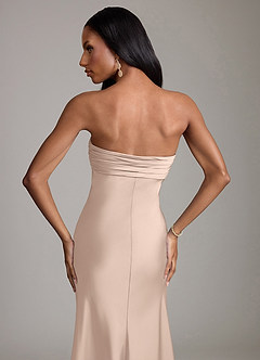 Azazie Saylor Jurken voor bruidsmeisjes Jurk van Stretch Satijn met Zeemeermin Strapless Engelse Roos image6
