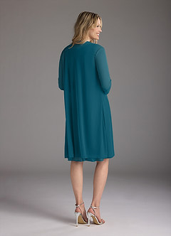 Azazie Sunny Abiti per la Madre della Sposa Abito A-Line in Maglia Plissettato Blu Inchiostro image4